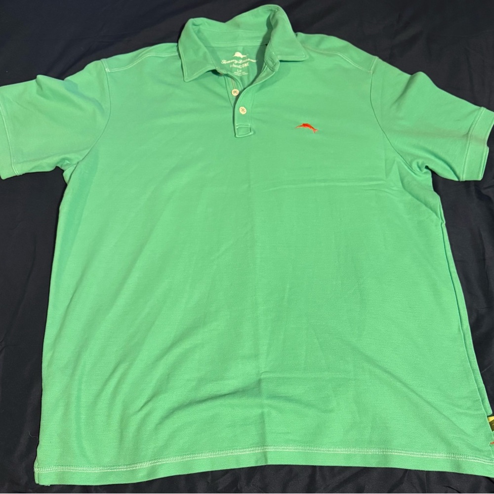 Tommy Bahama Island Zone Seafoam Green Polo Shirt L